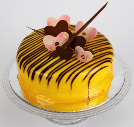 Striped Hearts Cake